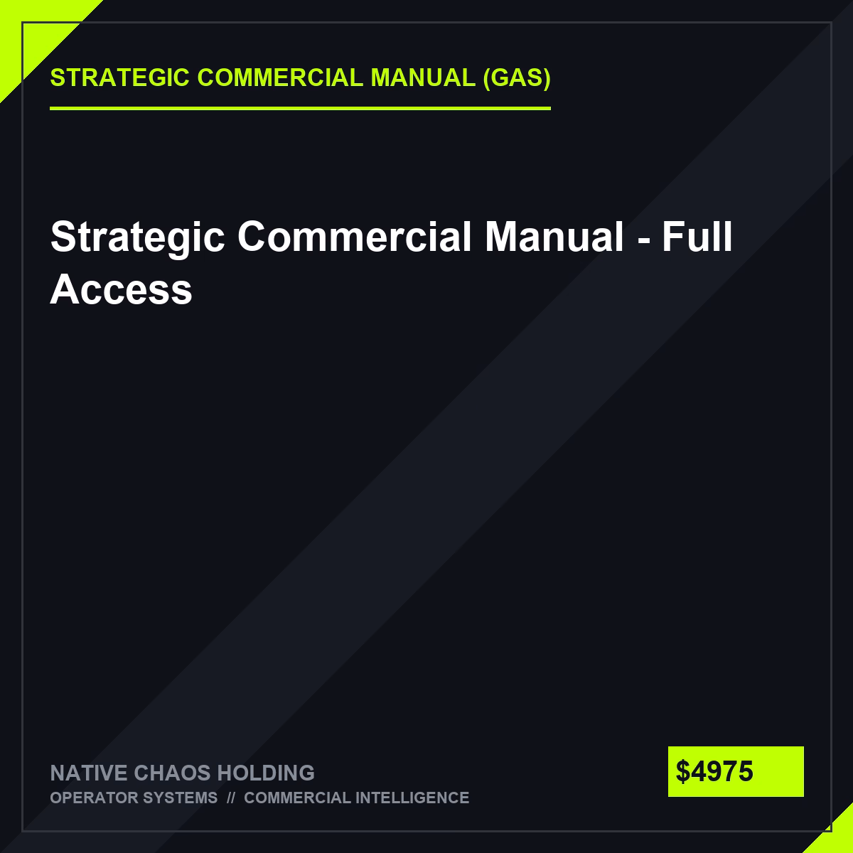 Strategic Commercial Manual - Full Access