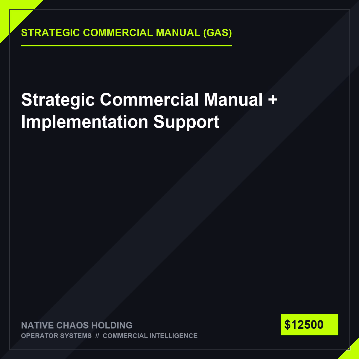 Strategic Commercial Manual + Implementation Support