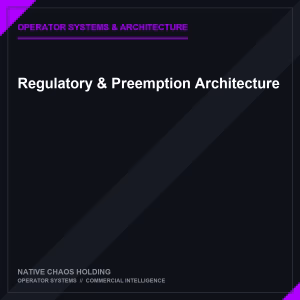 Regulatory & Preemption Architecture