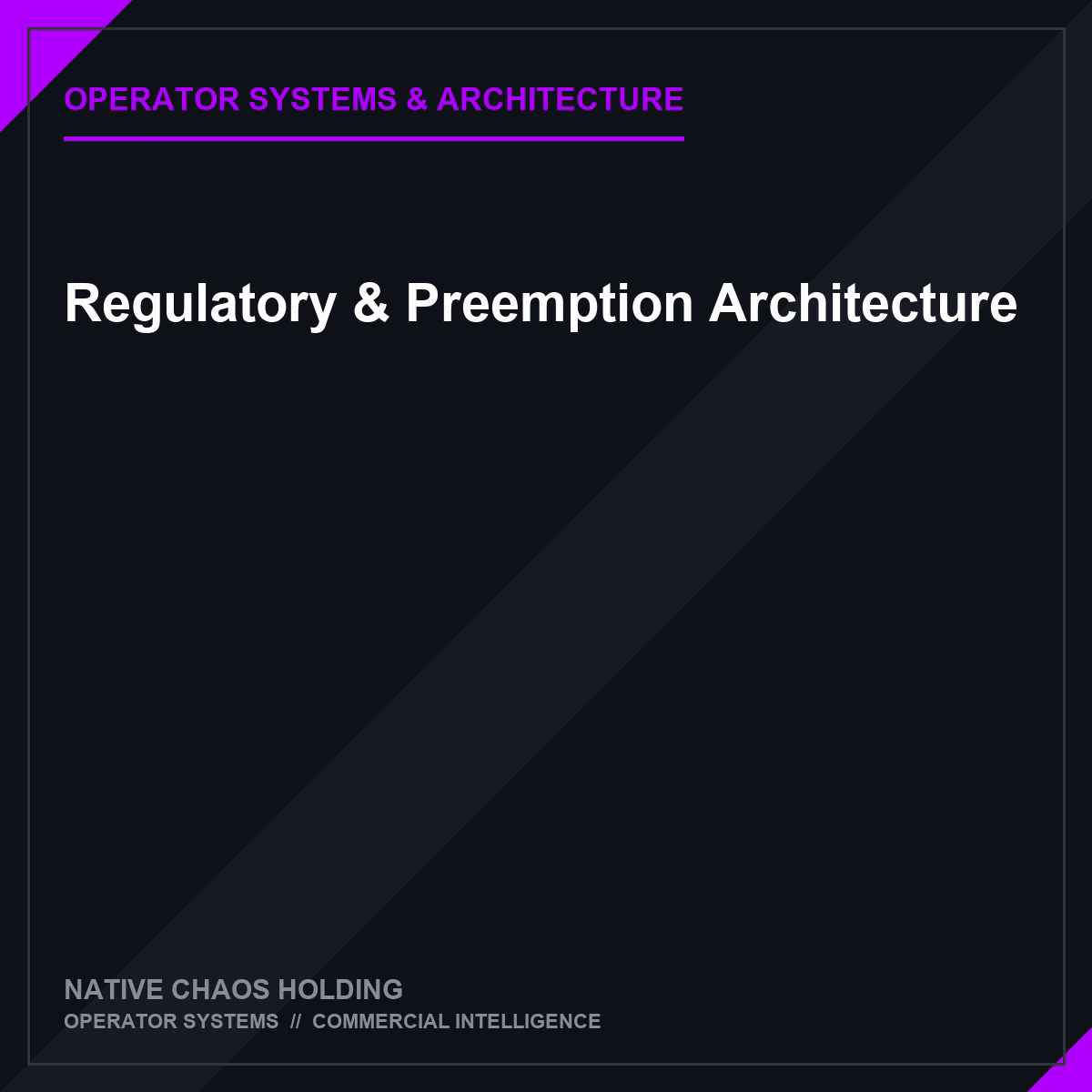 Regulatory & Preemption Architecture